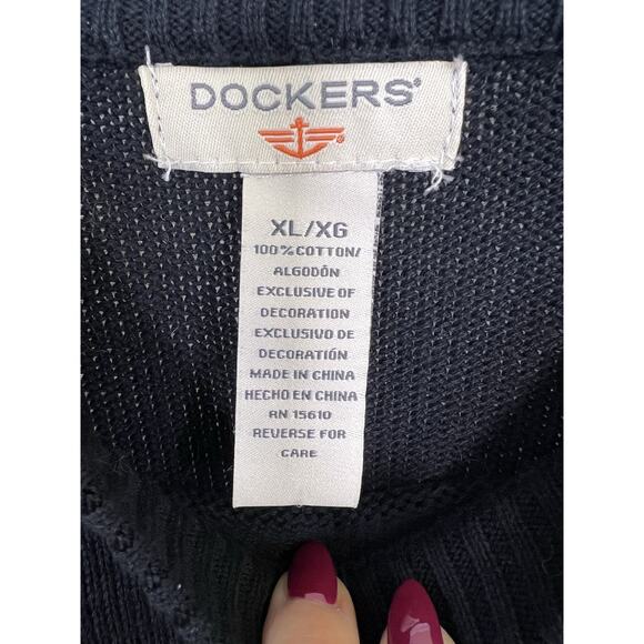 Men’s Fair Isle Nordic Cotton Pullover Sweater Holiday Bears Docker’s Sz XL - Picture 8 of 12